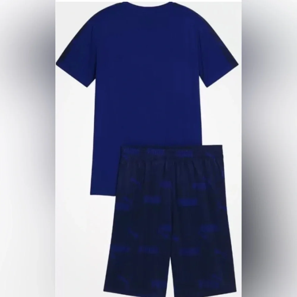 Youth Boys Puma 2 pc Short Set Logo Tee Athletic Bottoms Shirt Top - Picture 4 of 4